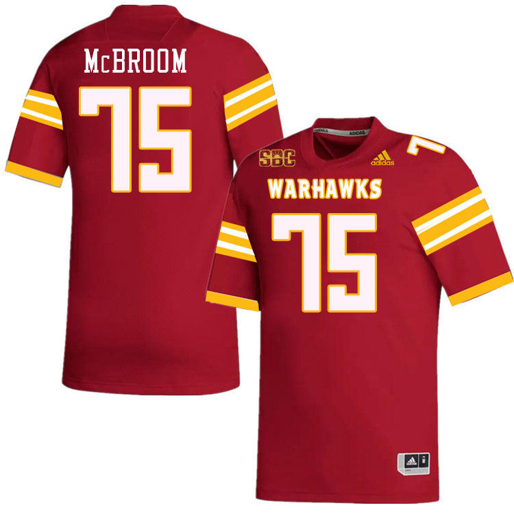 #75 Que McBroom Louisiana-Monroe Warhawks College Football Jerseys Stitched-Red